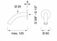 Излив Cea Design FRE51 длина 12,5 см схема 2