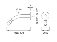 Излив регулируемый Cea Design FRE53 длина 17 см схема 2