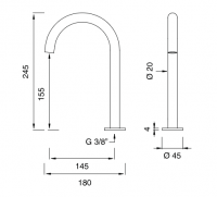 Излив поворотный Cea Design FRE54 высота 24,5 см схема 2