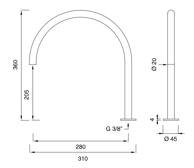 Излив поворотный Cea Design FRE56 высота 36 см ФОТО