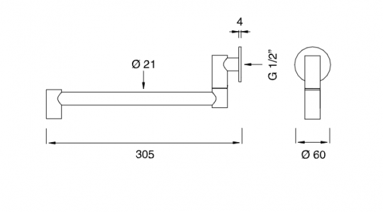 Излив регулируемый Cea Design FRE63 длина 30,5 см схема 2