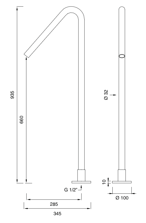 Излив напольный Cea Design FRE23 высота 93,5 см ФОТО