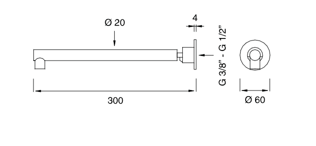 Излив Cea Design FRE24 длина 30 см ФОТО