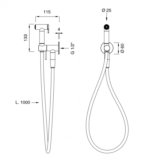 Гигиенический душ Cea Design FRE263 схема 2