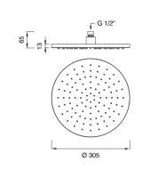 Верхний душ Cea Design FRE224 диаметр 30,5 см схема 2