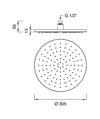 Верхний душ Cea Design FRE224 диаметр 30,5 см схема 2