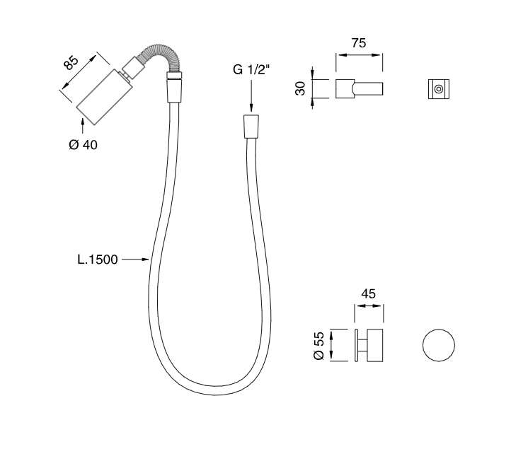 Ручной душ Cea Design FRE233 с держателем ФОТО