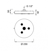 Верхний душ Cea Design FRE290 с 2 режимами, 23 см схема 2