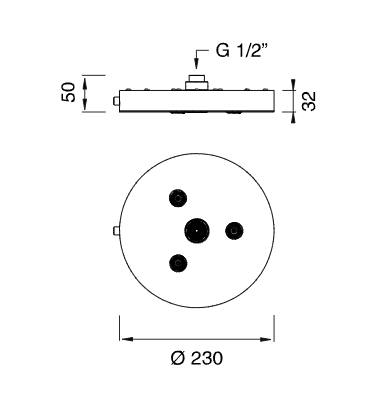 Верхний душ Cea Design FRE290 с 2 режимами, 23 см схема 2