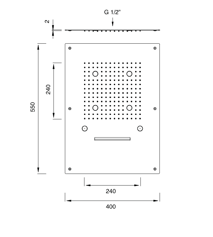 Верхний душ Cea Design Acquachiara с подсветкой, хромотерапией и режимами Rain/Mist/Waterfall AQC 36 ФОТО