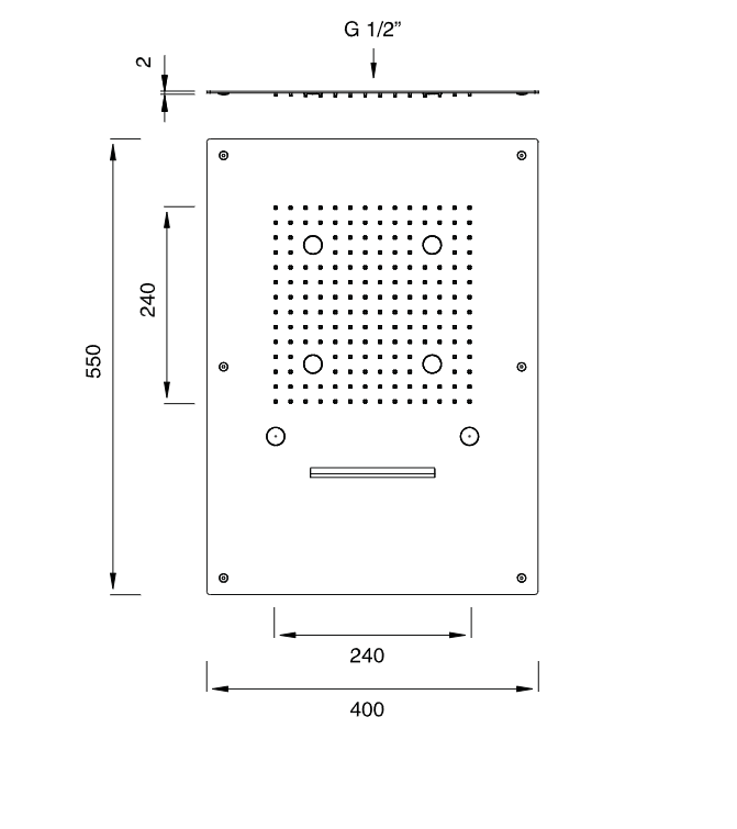 Верхний душ Cea Design Acquachiara с белой подсветкой и режимами Rain/Mist/Waterfall AQC 37 ФОТО