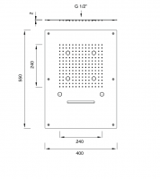 Верхний душ Cea Design Acquachiara с белой подсветкой и режимами Rain/Mist/Waterfall AQC 37 схема 2