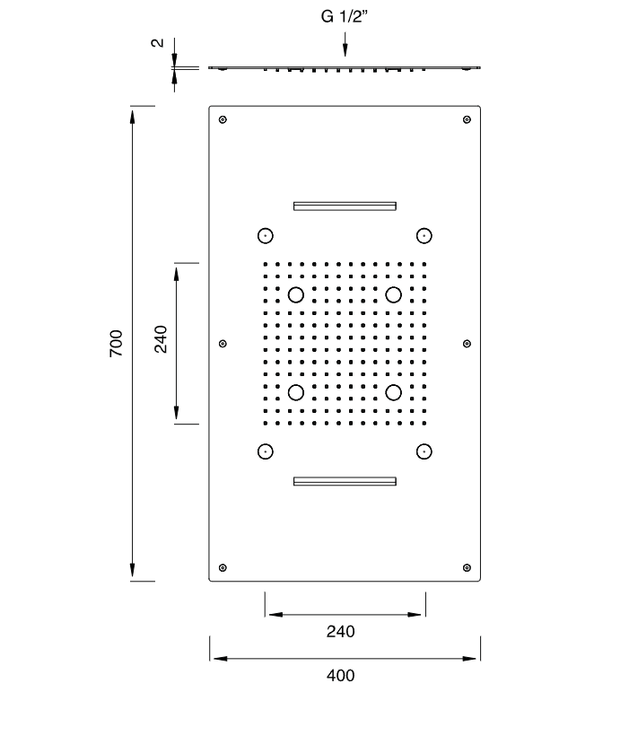 Верхний душ Cea Design Acquachiara белая LED подсветка, режимы Rain/Mist/Waterfall AQC 40 ФОТО