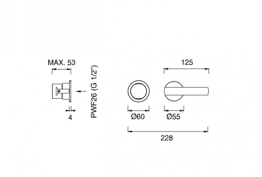 Смеситель для душа Cea Design Ayla AYL 55 настенный схема 2