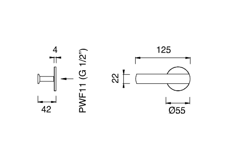 Запорный клапан настенный Cea Design Ayla AYL 75 для горячей воды схема 2
