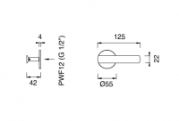 Настенный запорный клапан Cea Design Ayla AYL 76 для холодной воды схема 2
