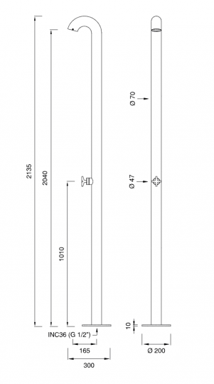 Душевая стойка напольная Cea Design Bold BLD 02 схема 2