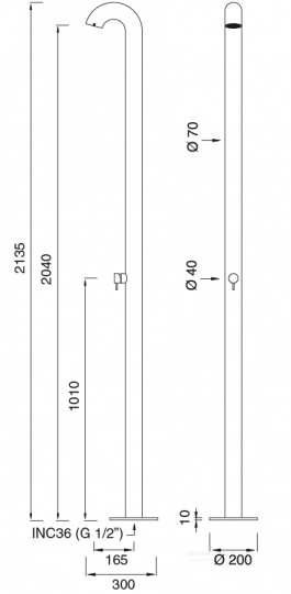 Душевая стойка Cea Design Bold BLD 04 с режимом Aerated Rain схема 2