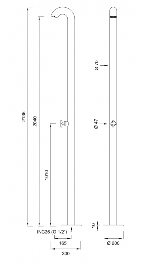 Душевая стойка напольная Cea Design Bold BLD 07 с режимом Aerated Rain ФОТО