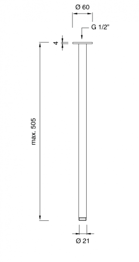 Держатель потолочный для душа Cea Design BRA 05 схема 2 Держатель потолочный для душа Cea Design BRA 05 схема 2