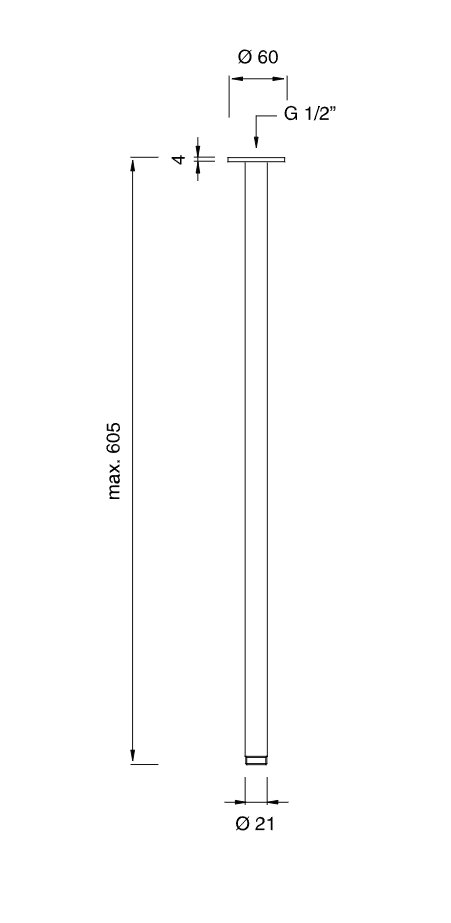 Потолочный держатель для душа Cea Design BRA 06 металлический ФОТО