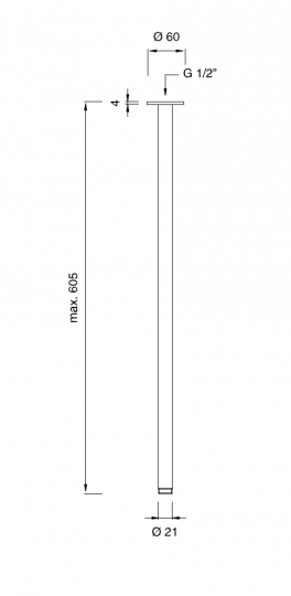 Потолочный держатель для душа Cea Design BRA 06 металлический схема 2