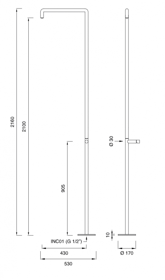Напольная душевая стойка Cea Design Cartesio CAR 160 с режимом Conical Rain ФОТО