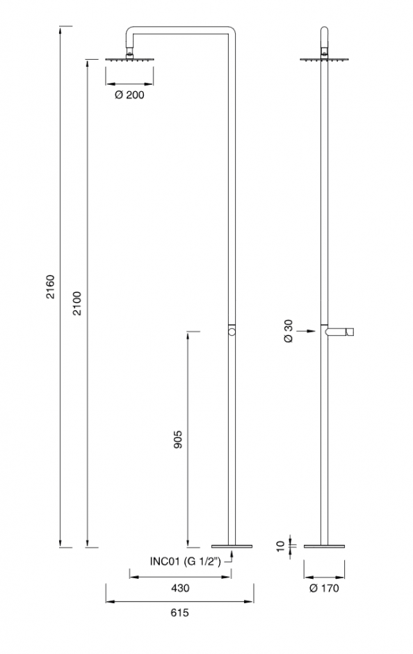 Душевая лейка Cea Design Cartesio CAR 161 напольная ФОТО