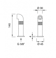Смеситель Cea Design Cartesio CAR 17 с выдвижным ручным душем схема 2
