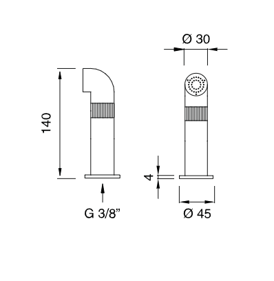 Смеситель Cea Design Cartesio CAR 17 с выдвижным ручным душем схема 2