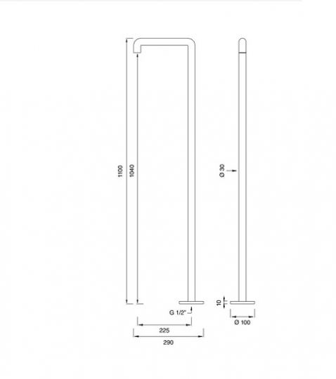 Напольный излив Cea Design Cartesio CAR 20 схема 2 Напольный излив Cea Design Cartesio CAR 20 схема 2