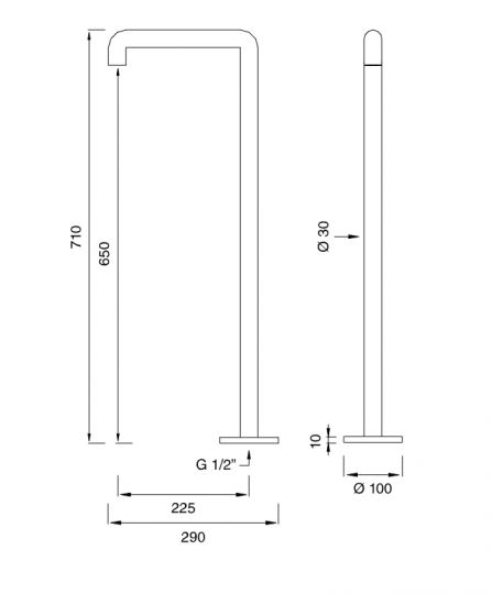 Излив Cea Design Cartesio CAR 21 напольный схема 2