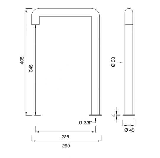 Излив поворотный Cea Design Cartesio CAR 85 схема 2