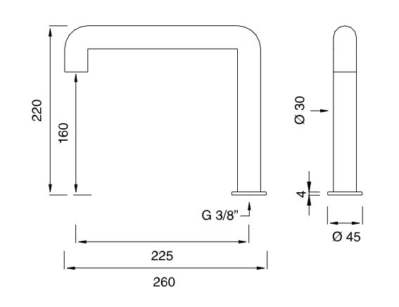 Небольшой поворотный излив Cea Design Cartesio CAR 87 ФОТО