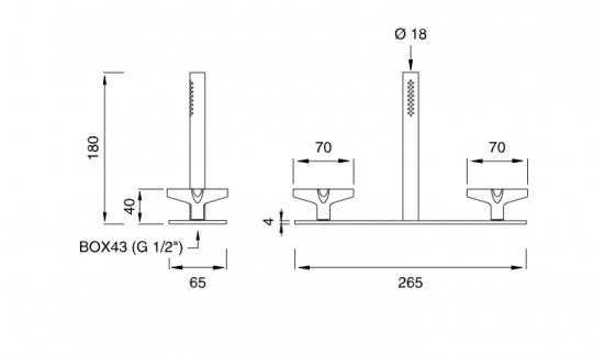 Смеситель на борт ванной Cea Design Cross CRX 61 схема 2