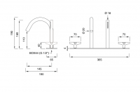 Вентильный смеситель на борт ванной Cea Design Cross CRX 62 с изливом схема 2