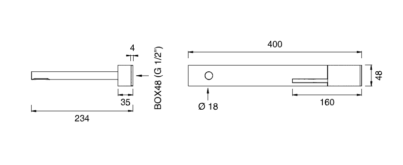Смеситель Cea Design Cut Plus CUT 04 настенный, излив слева ФОТО
