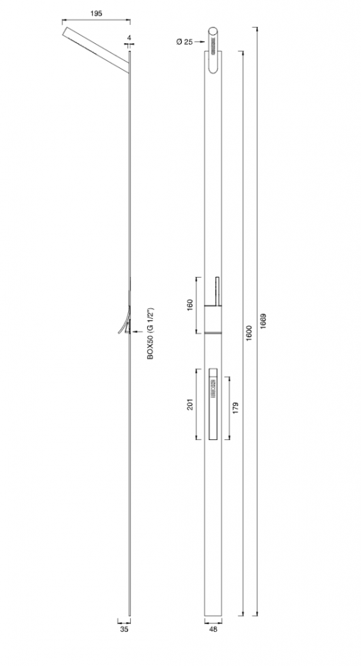 Стойка душевая Cea Design Cut Plus CUT 20 ФОТО
