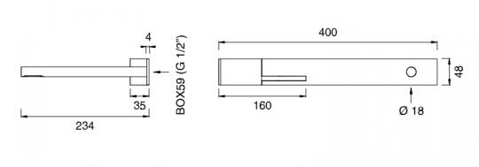 Смеситель для кухни Cea Design Cut Plus CUT 95 настенный схема 2 Смеситель для кухни Cea Design Cut Plus CUT 95 настенный схема 2
