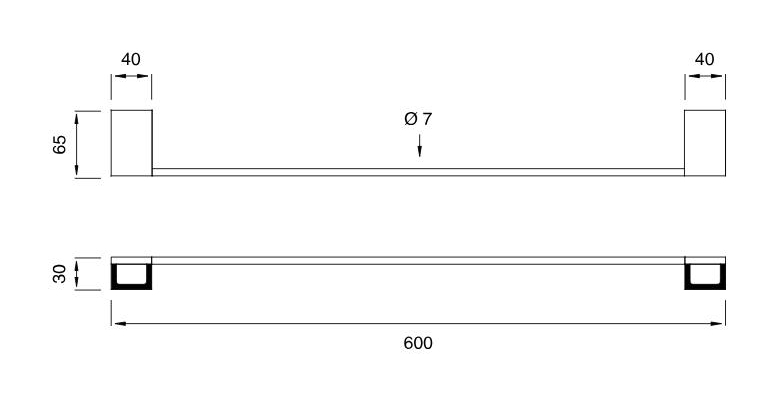 Полотенцедержатель с настенным креплением Cea Design Duet DET 113 60 см ФОТО