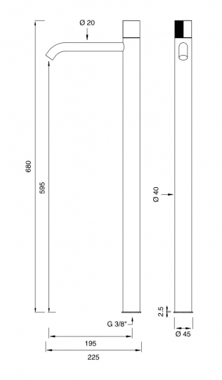Смеситель для раковины Cea Design Duet DET 60 схема 2