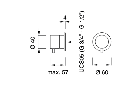 Настенный двухсторонний дивертор Cea Design DEV 01 схема 2