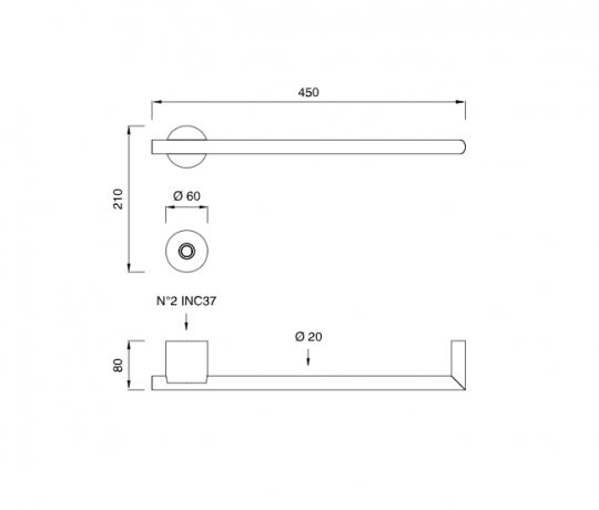 Полотенцесушитель электрический Cea Design Equilibrio EQB 91 схема 2