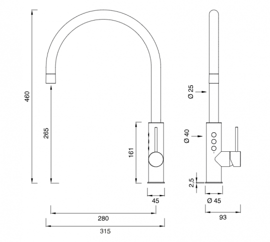 Смеситель для раковины Cea Design Eco-Drinking Tap Water ETW 27 с выводом фильтрованной воды схема 2