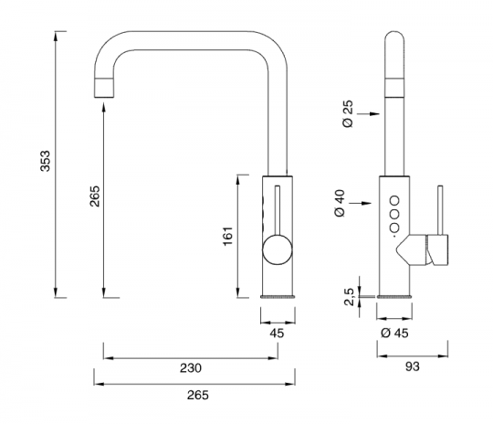 Смеситель для раковины Cea Design Eco-Drinking Tap Water ETW 31 для фильтрованной/охлажденной газированной и кипячёной воды схема 2