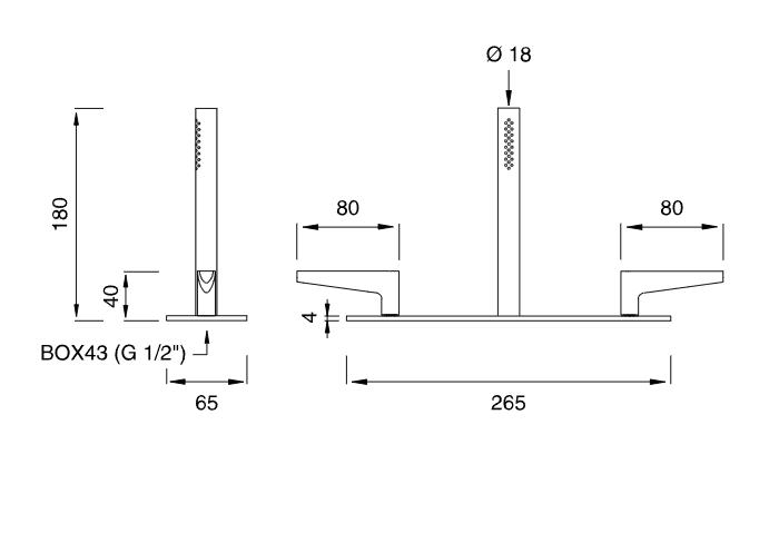 Смеситель Cea Design Flag FLG 60 на борт ванны ФОТО