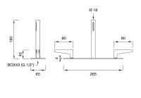 Смеситель Cea Design Flag FLG 60 на борт ванны схема 2