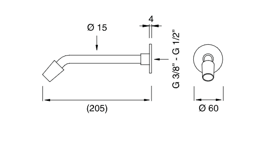 Излив Cea Design Flex FLX 09 настенный ФОТО