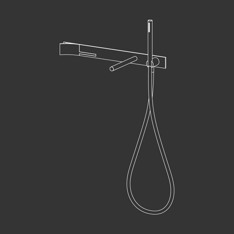 Изображение Смеситель для ванны Cea Design Cut Plus CUT 30 с изливом и ручным душем