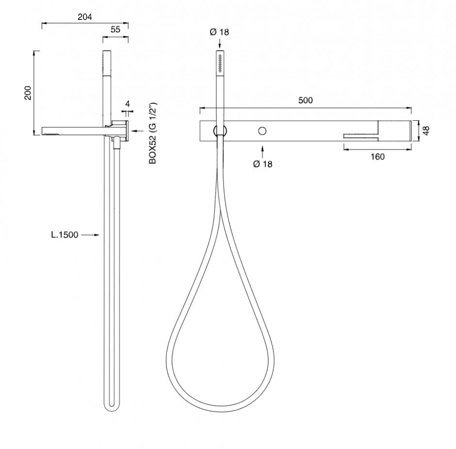 Смеситель для ванной Cea Design Cut Plus CUT 31 настенный ФОТО